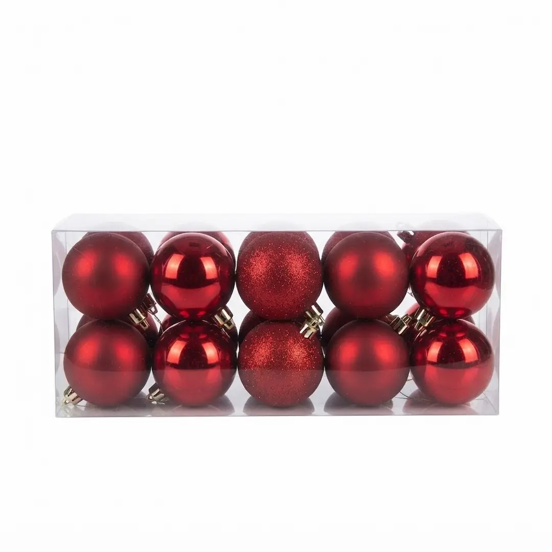 BOLAS DE NAVIDAD ROJO 7CM x20