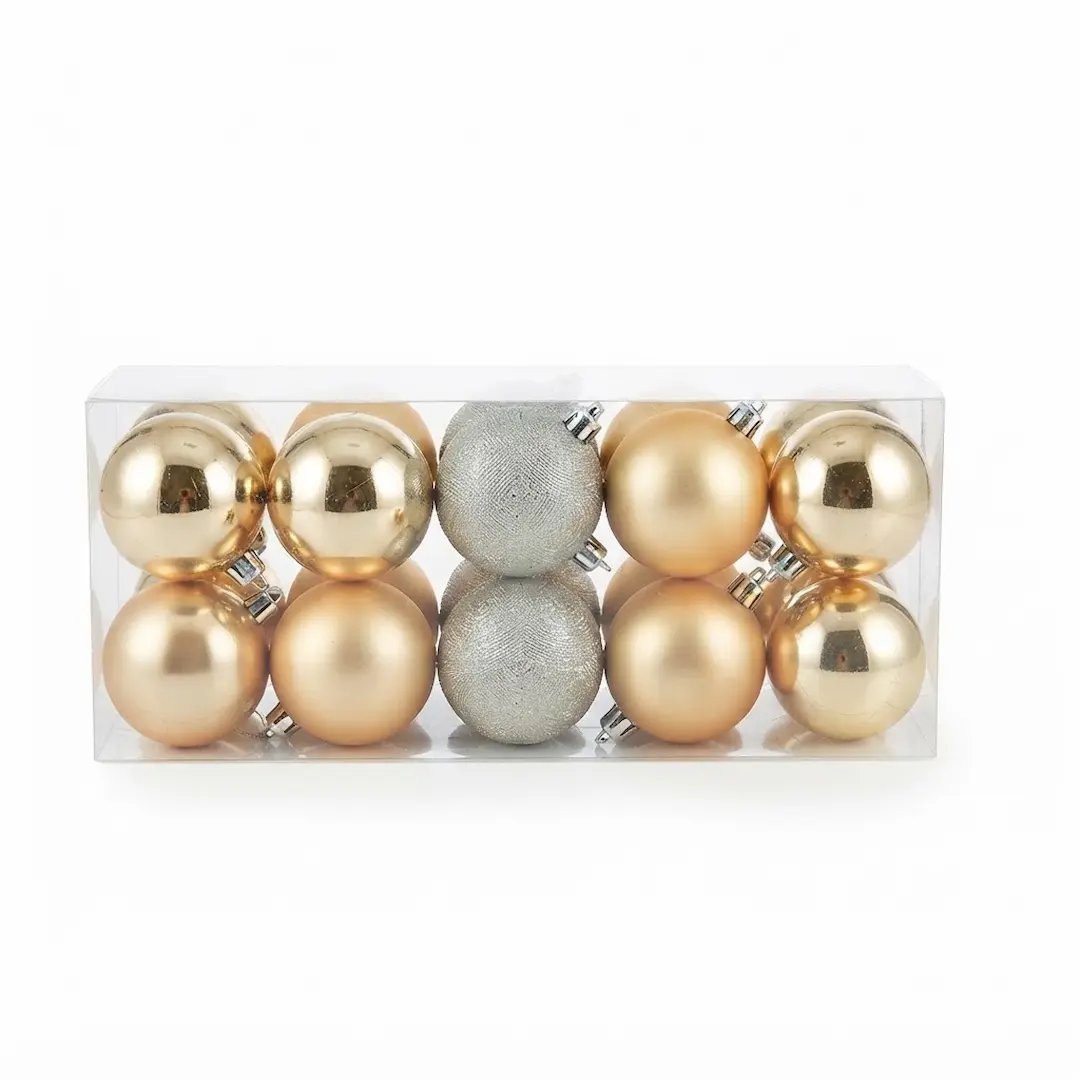 BOLAS DE NAVIDAD DORADO 7CM x20