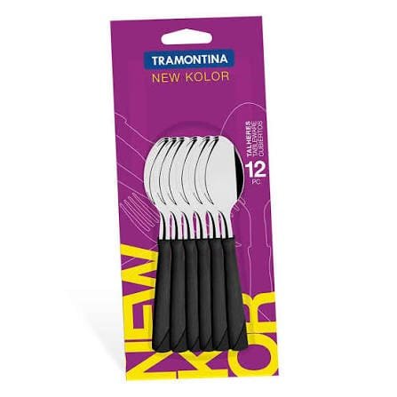 Cuchara Para Te Tramontina New Kolor x12 Negro