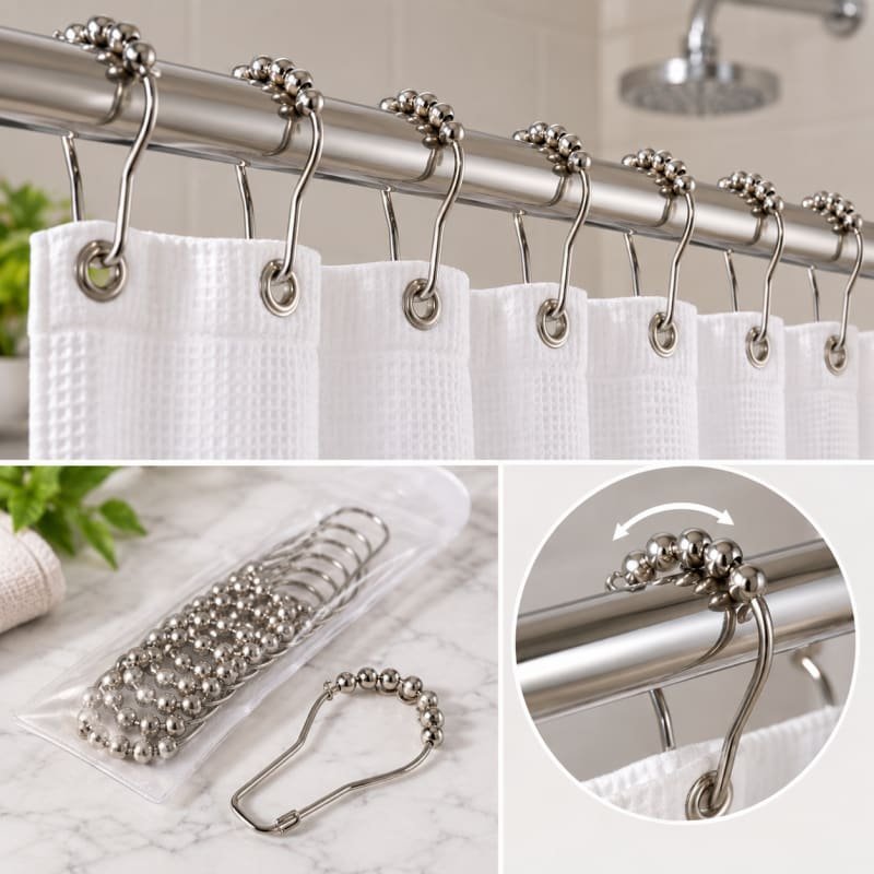 Ganchos Para Cortina De Baño x12