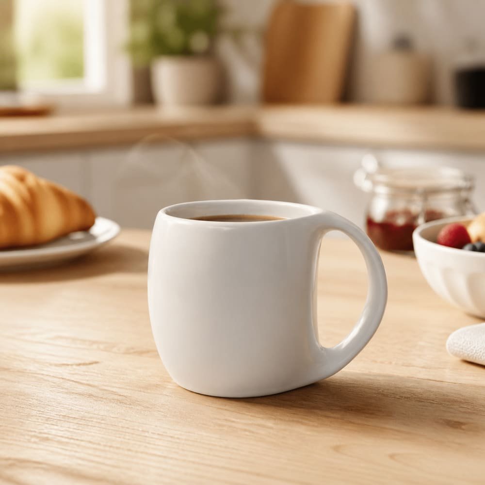 Taza Blanca Lisa de Cerámica 9x9,5x7 cm