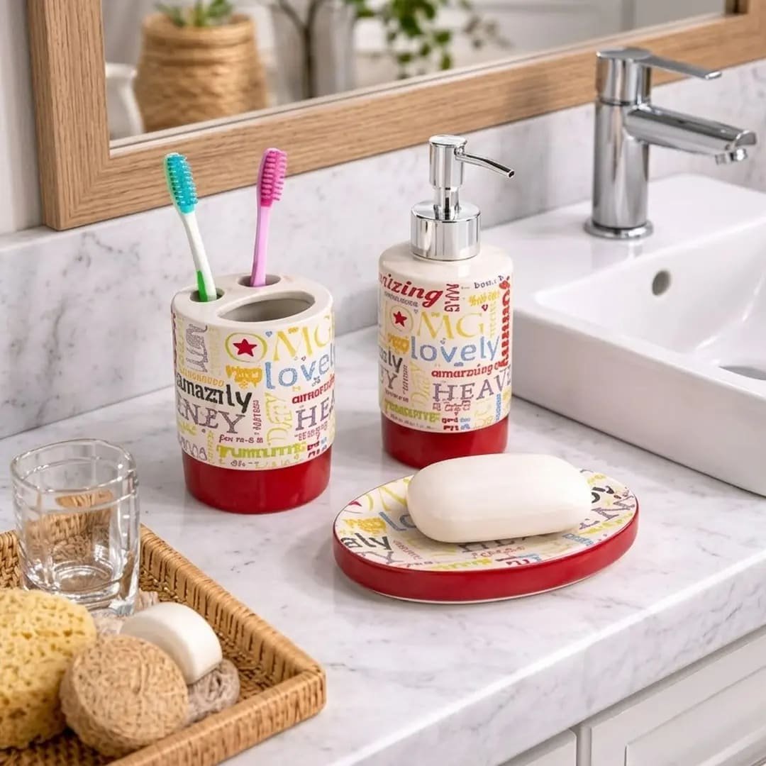 -SET DE BAÑO 3 PCS PORCELANA