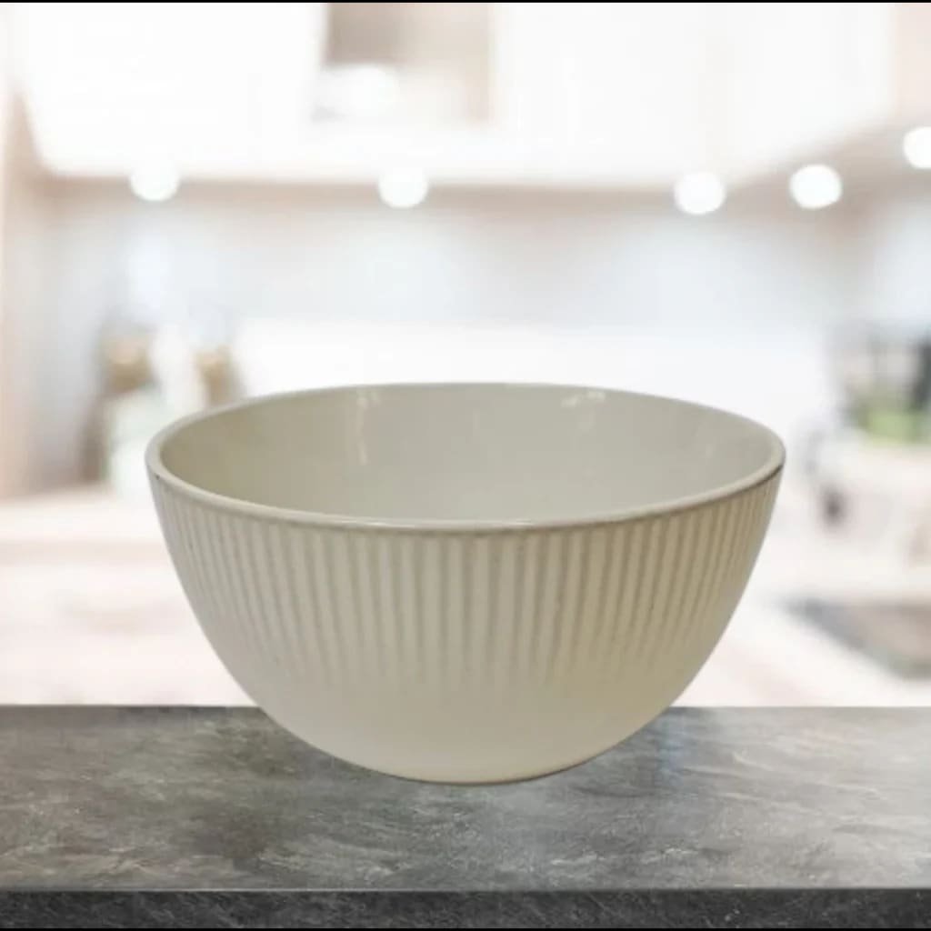 Bowl De Ceramica Rayitas Blanco 14.5cm
