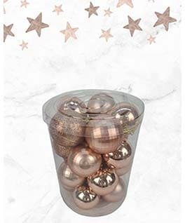 7CM SETX20PCS BOLA NAVIDEÑA ROSA VIEJO