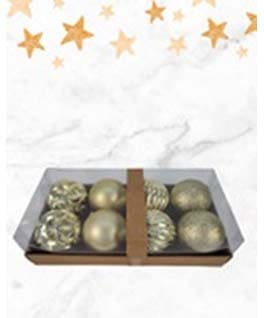 8CM SETX8PCS BOLA NAVIDEÑA DORADO