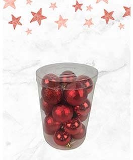 6CM SETX20PCS BOLA NAVIDEÑA ROJO