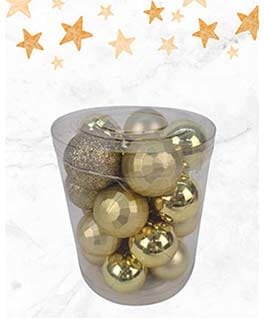 6CM SETX20PCS BOLA NAVIDEÑA DORADO