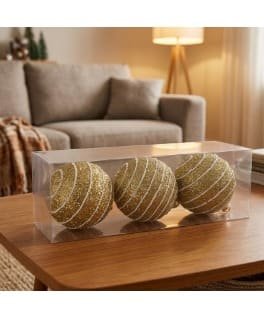 8CM SETX3 BOLAS NAVIDEÑAS C/DISEÑO DORADO DOR5A.D4O9 0I,00