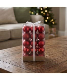 7790780142382R 6CM SETX30PCS BOLAS NAVIDEÑAS ROJO