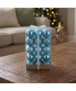 7790780142320C 7CM SETX30PCS BOLAS NAVIDEÑAS CELESTE