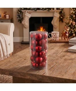 5CM SETX30PCS BOLAS NAVIDEÑAS ROJO
