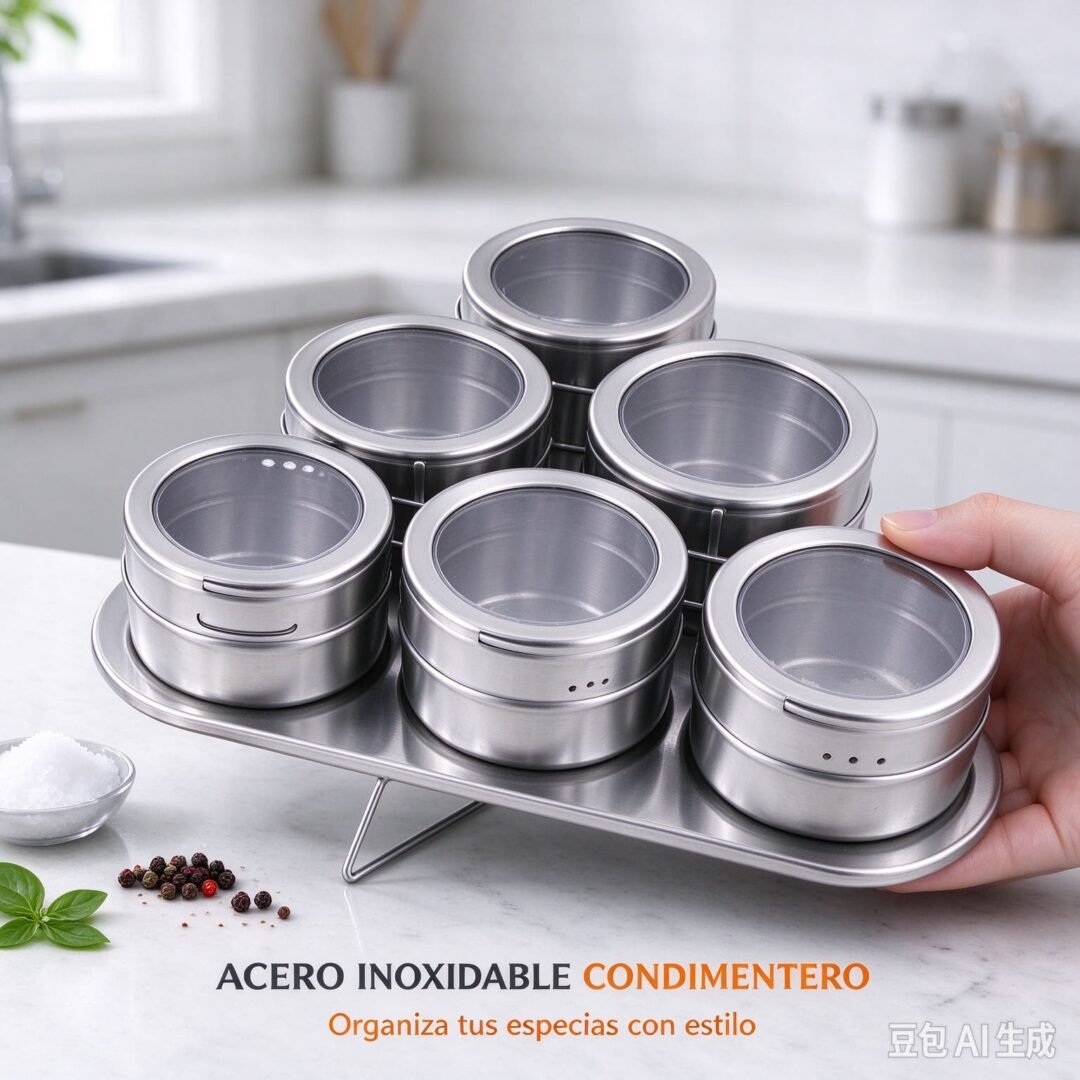 PACK ESPECIEROS MAGNÉTICOS ACERO X6PCS