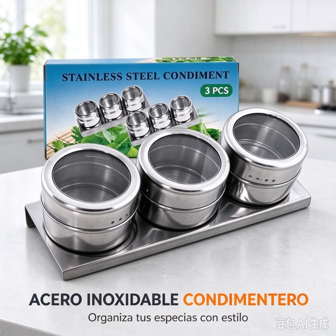 PACK ESPECIEROS MAGNÉTICOS ACERO X3PCS