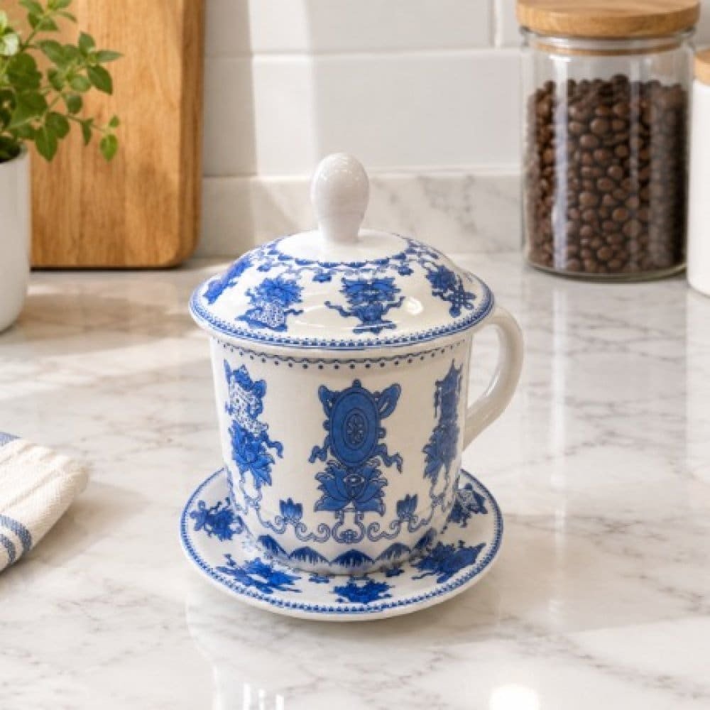 TAZA PORC C/TAPA Y PLATO 350ML