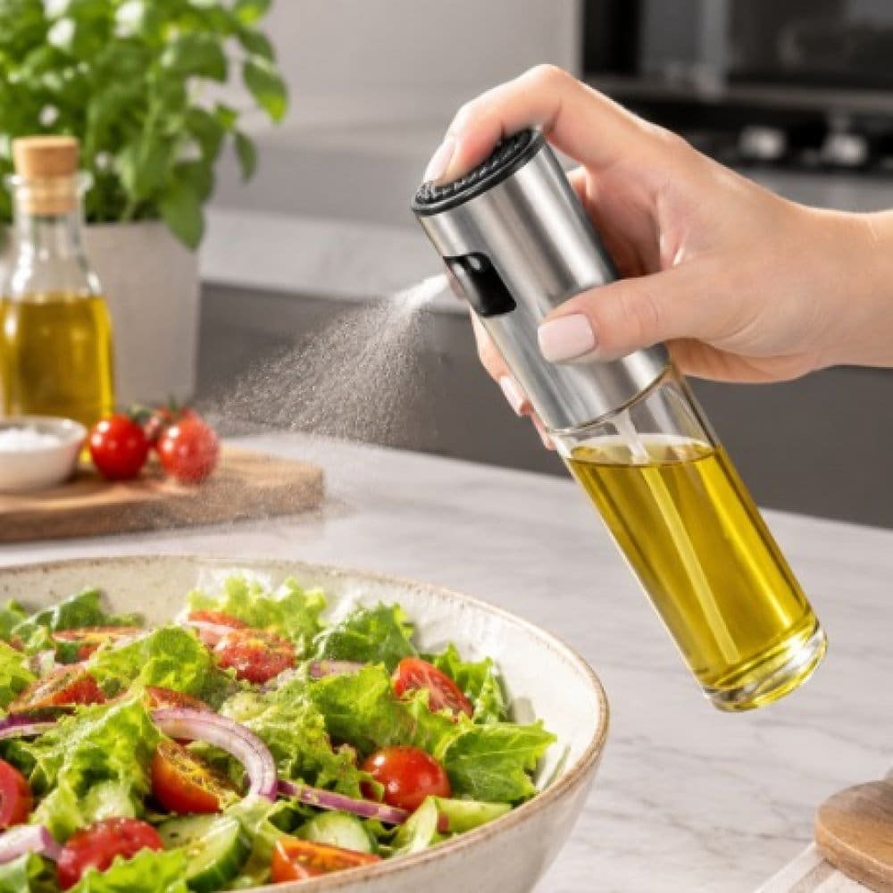 18CM DOSIFICADOR ACEITE VIDRIO TAPA ACERO INOX