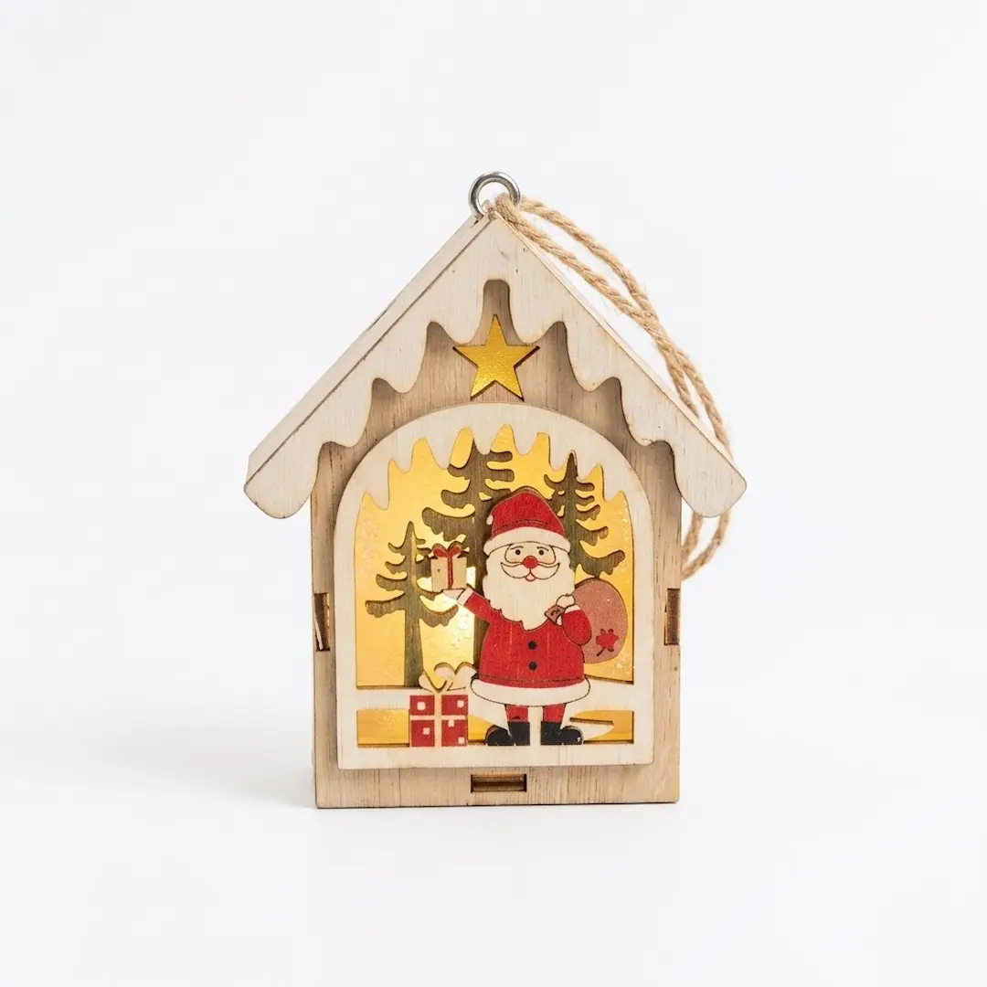ADORNO NAVIDEÑO MDF CON LUZ 8CM