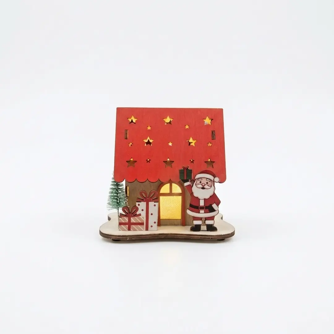 ADORNO NAVIDEÑO MDF CON LUZ 13CM